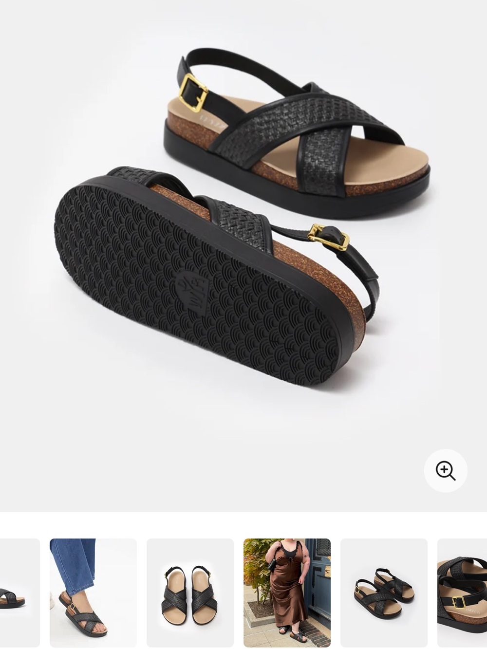 New WYDR Monti Black Crisscross Footbed Slingback Sandals Women’s 12
